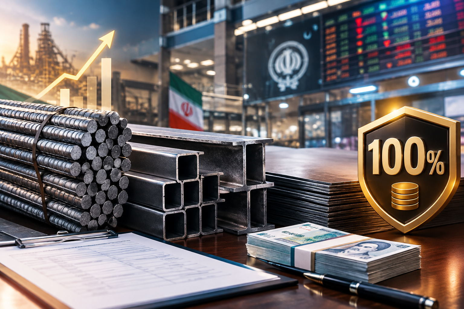 پیش‌پرداخت ۱۰۰ درصدی فولاد در بورس کالا