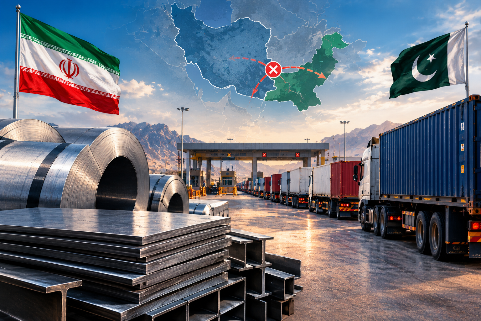 اختلال مرزی ایران و پاکستان؛ صادرات فولاد با چالش تازه‌ای روبه‌رو شد